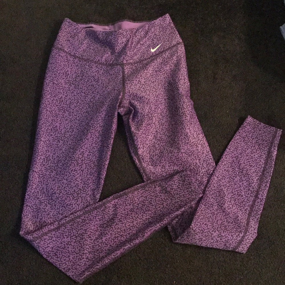 Purple speckled leggings